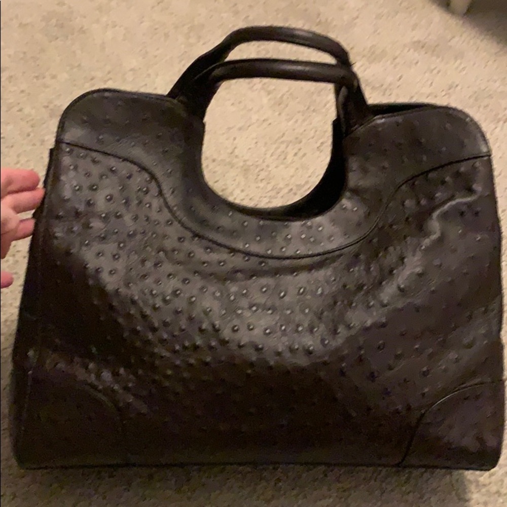 NWOT Furla Brown Ostrich Bag
